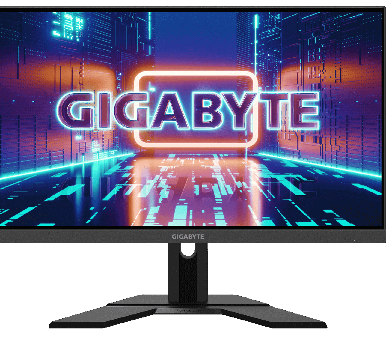 Hero Image: big Gigabyte logo on the center of gaming display.